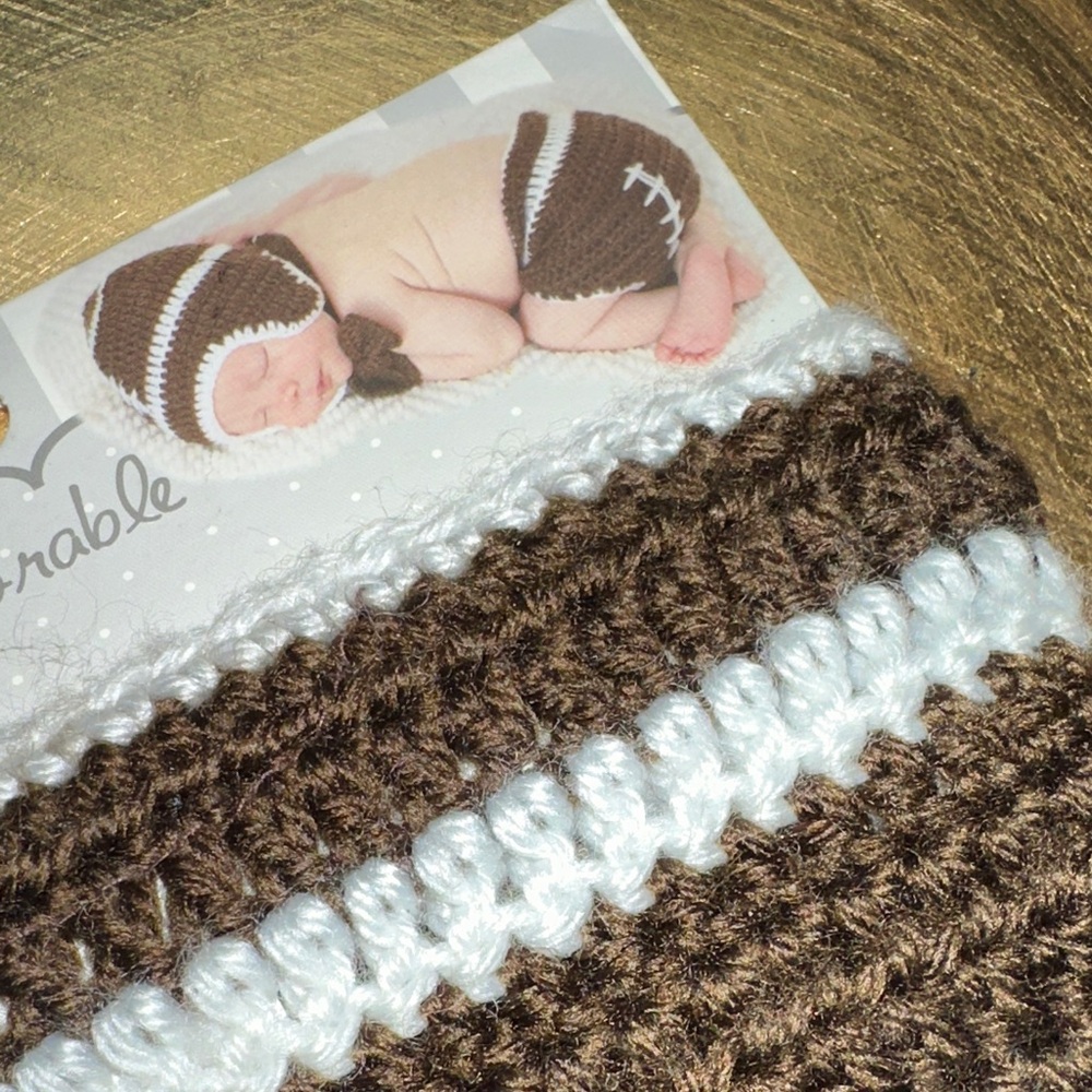 So Dorable Crochet Football Diaper Cover size 0-6 MO NWT Photography prop